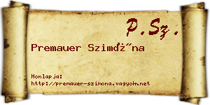 Premauer Szimóna névjegykártya